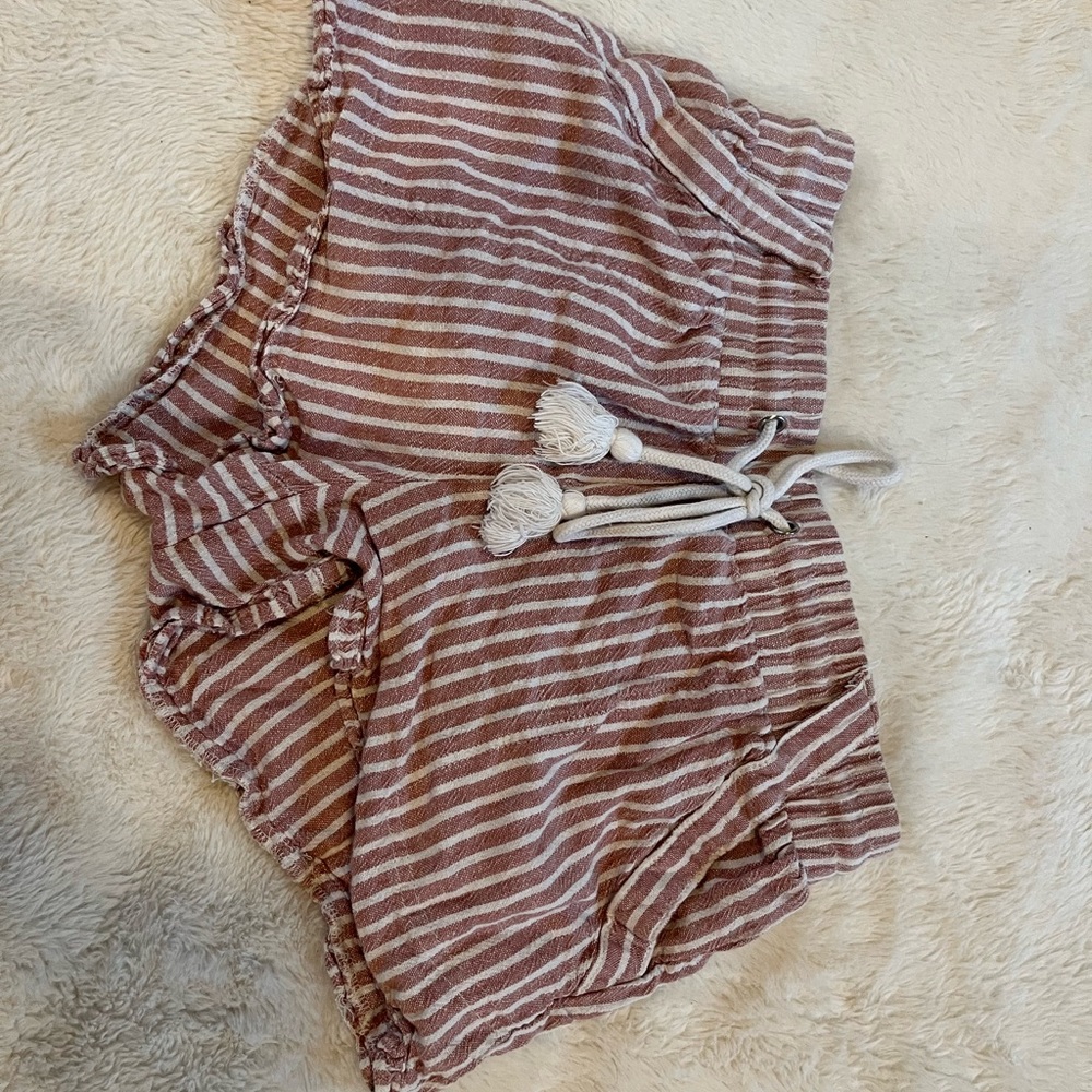 Pink and white beachy shorts